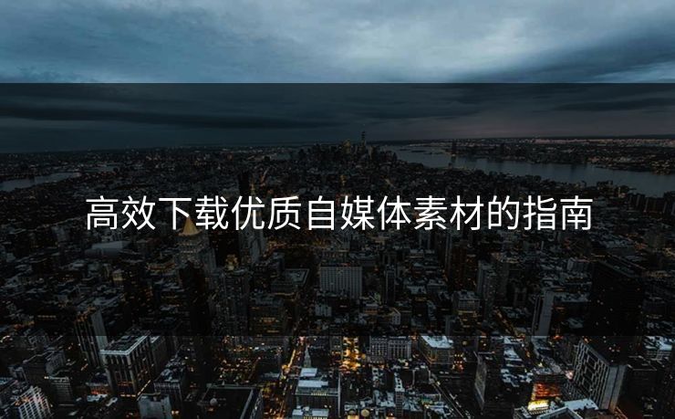 高效下载优质自媒体素材的指南